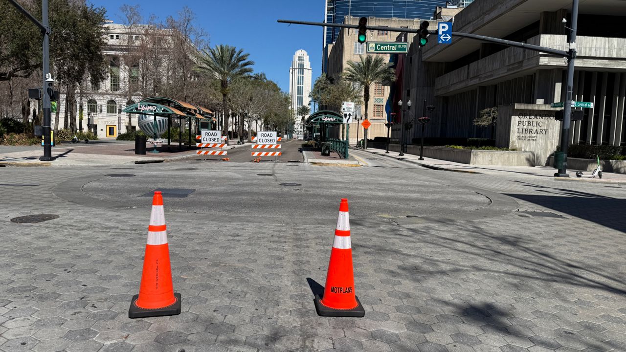 The city will spend millions of dollars on several projects to improve mobility and create entertainment zones downtown, but the work could slow down commuters at different times over the next two years. (Spectrum News/Keith Landry)