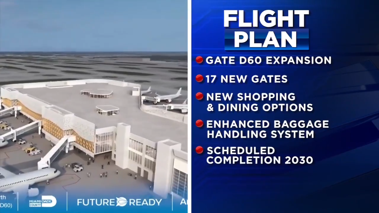 MIA shares details on Concourse D expansion project expected to begin in 2027 - WSVN 7News | Miami News, Weather, Sports