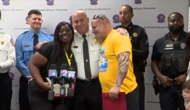 ‘It’s because of them that I’m alive’: Man who collapsed inside Broward school reunites with nurse, staffers who saved his life - WSVN 7News | Miami News, Weather, Sports