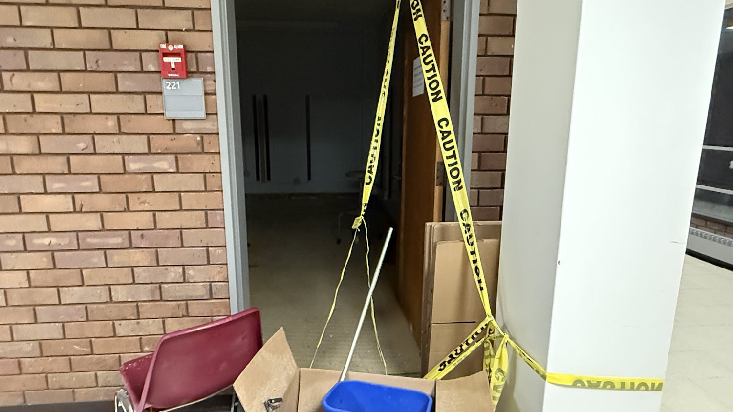 Baldy Hall after reported fire.