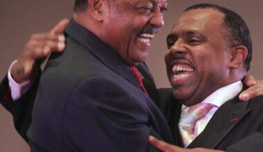In 2008 in Miami, the Rev. Jesse Jackson and the Rev. Carl Johnson, senior pastor of 93rd Street Community Baptist Church, embrace.