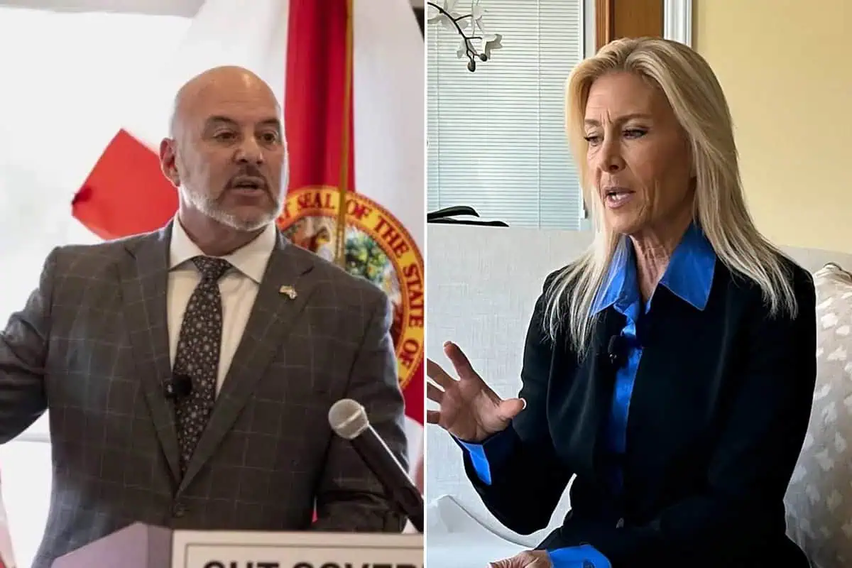 Florida Chief Financial Officer Blaise Ingoglia (left); Jacksonville Mayor Donna Deegan (right)