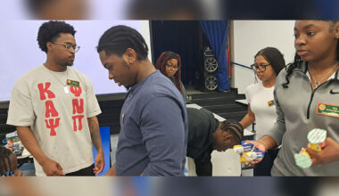 A Florida A&M University TRIO student ambassador smiles while representing the program during National TRIO Day activities, highlighting FAMU’s commitment to student success and STEM engagement.