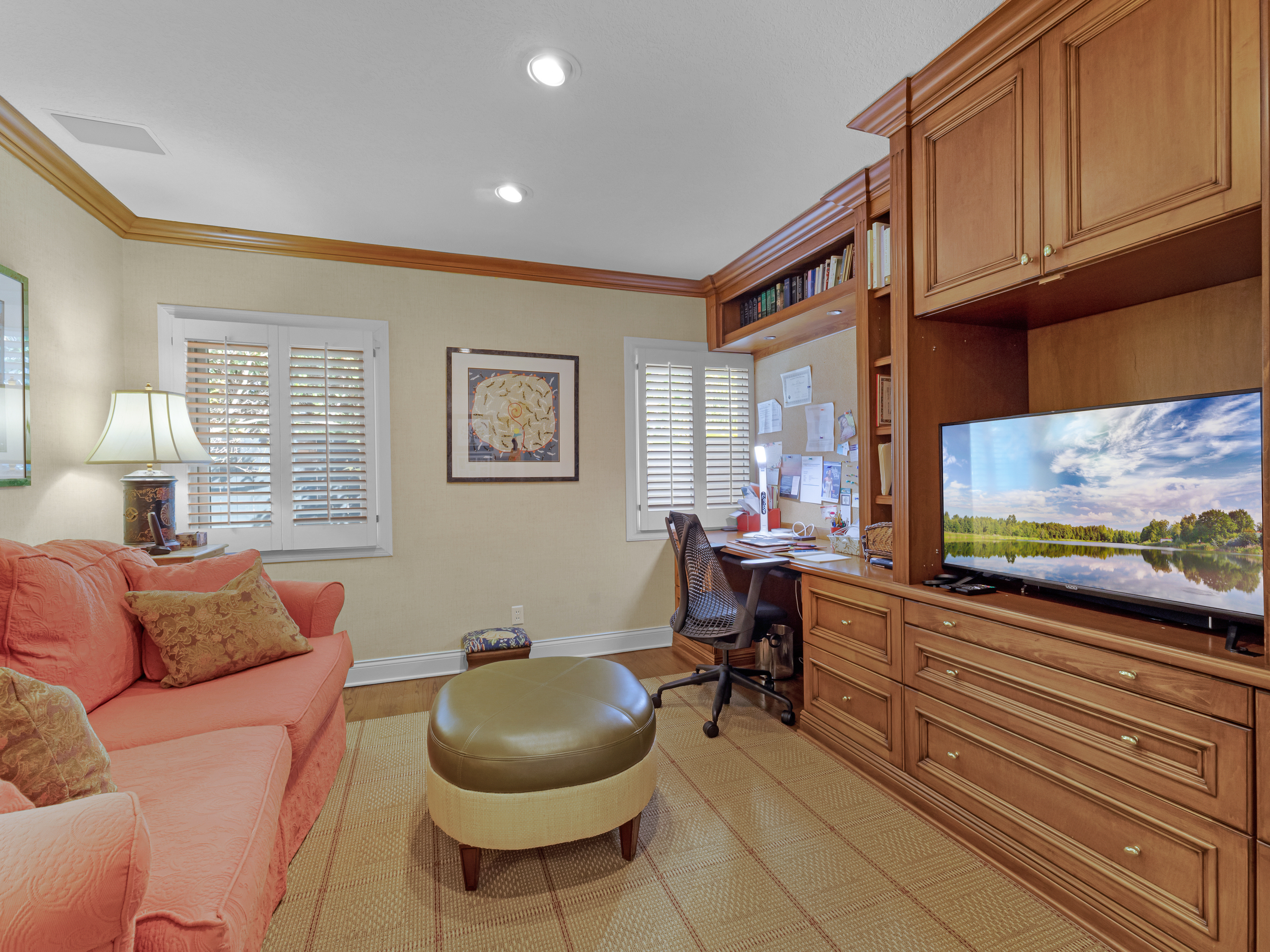 The TV room in the home at 1120 Palmer Avenue...