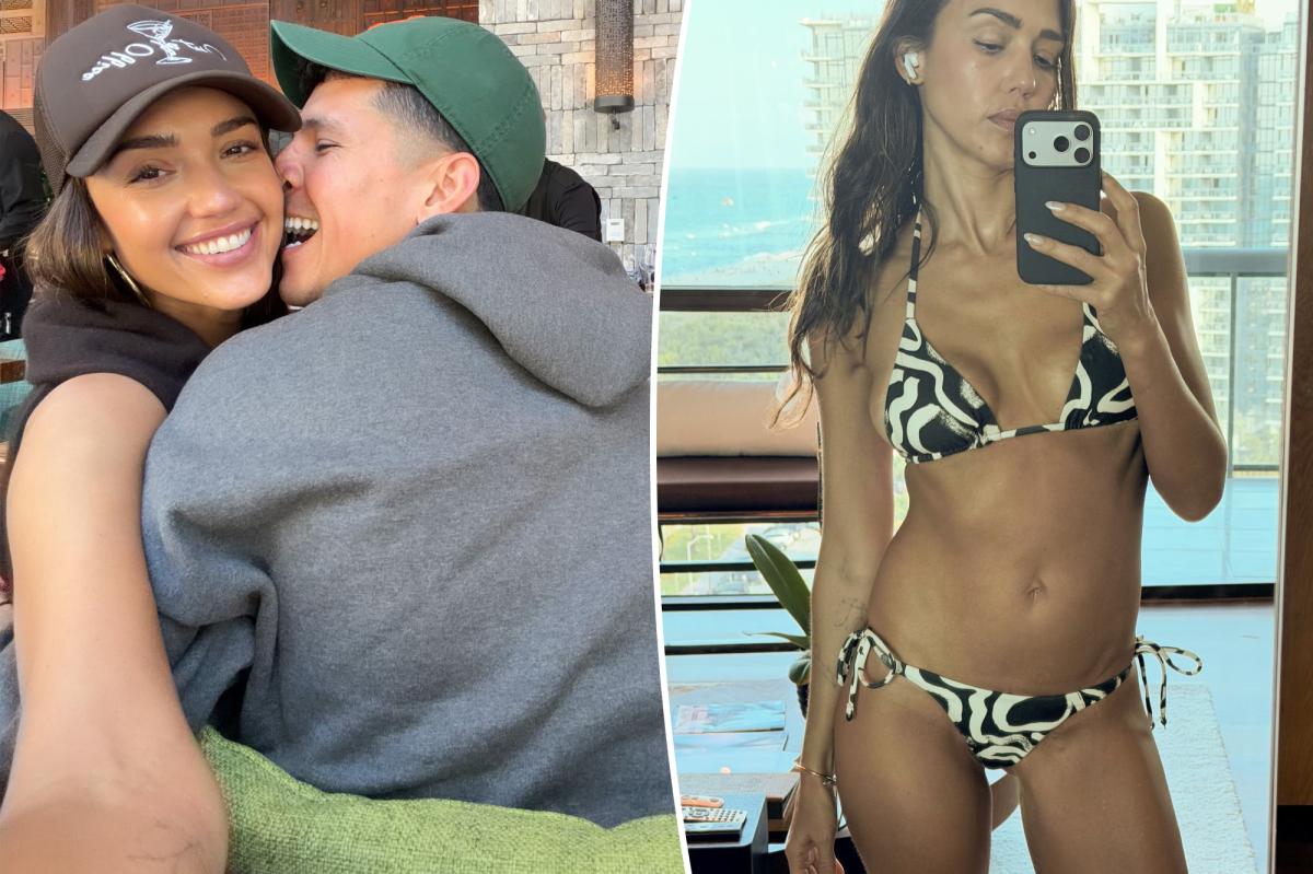 Jessica Alba and Danny Ramirez pack on PDA on Miami getaway