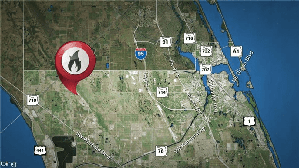 Firefighters with Martin County Fire Rescue and the Florida Forest Service are currently battling a 25 to 35-acre blaze near 4018 SW Foz Brown Road in Indiantown. (WPEC){ }