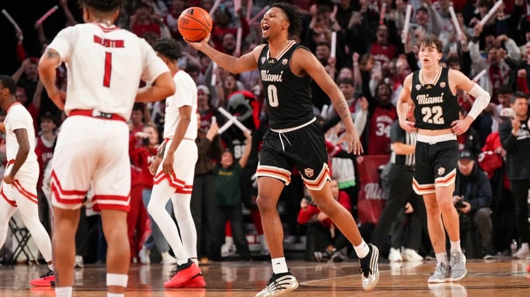 Miami (OH) Eian Elmer (0) reacts following an NCAA college...