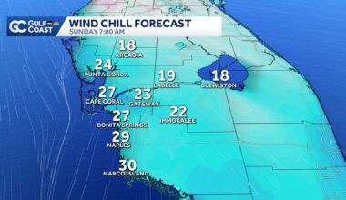 Coldest air of the decade pushing into Southwest Florida; Snow flurries possible