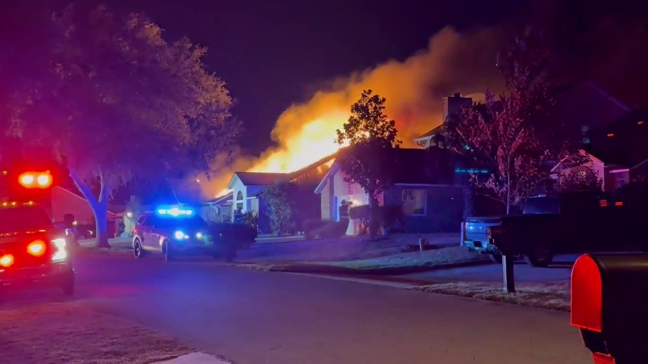 Flames seen ripping through DeBary home