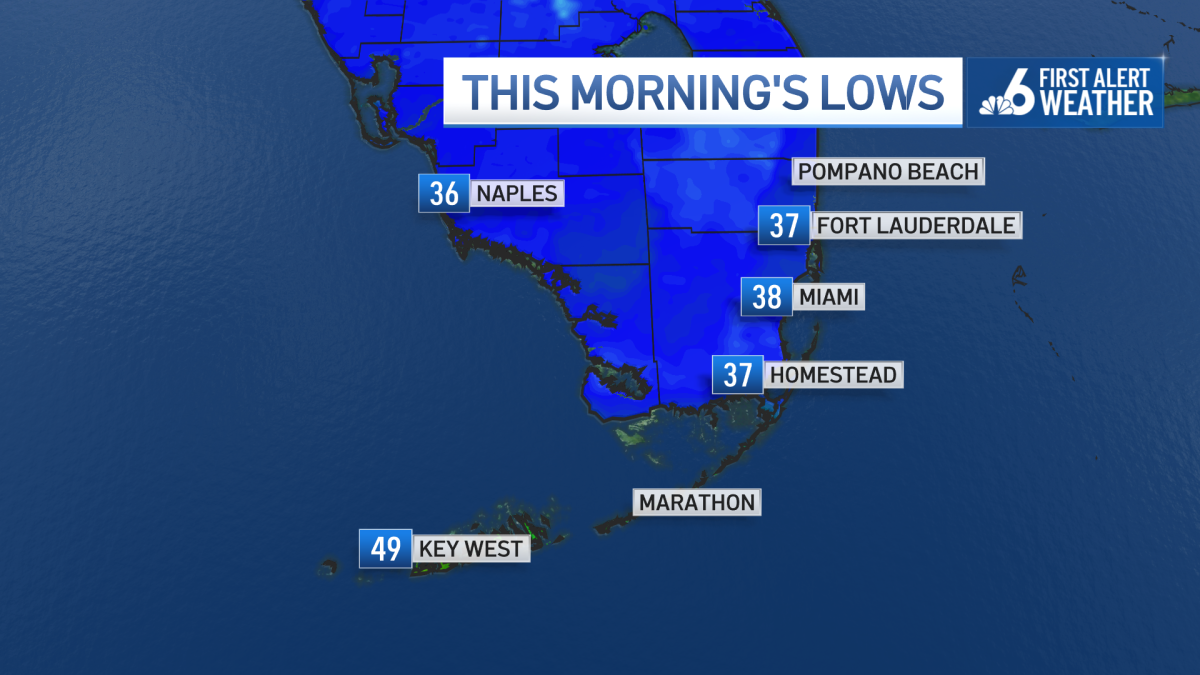 Lows in Fort Lauderdale, Key West break record for coldest Feb. 2 – NBC 6 South Florida
