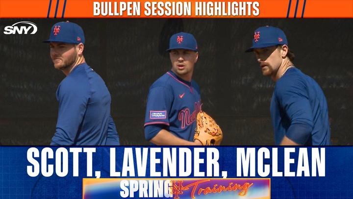 Mets pitchers Christian Scott, Nate Lavender, Nolan McLean throw early in camp