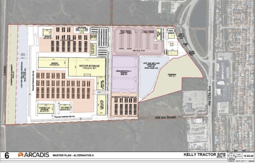 Kelly Tractor plans include buildings covering about 2.2 million square feet, along with parking, truck washes, a helicopter pad, rail connection and repair and fueling facilities.