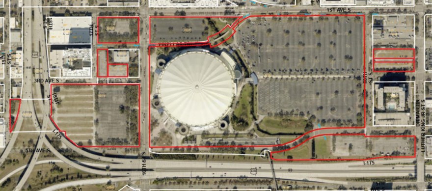 Map of parcels around Tropicana field