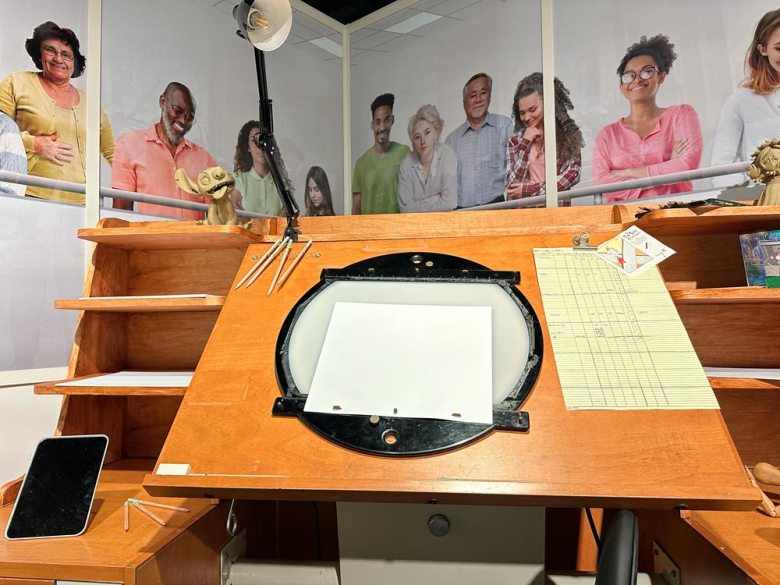 A Disney animator's desk in Orange County Regional History Center's Drawing Magic exhibition