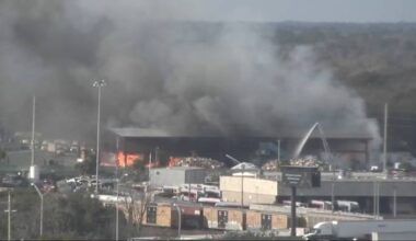 JFRD crews work to put out fire at cardboard recycling plant near Riverside