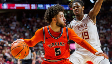 White scores 19 as No. 15 Virginia rallies past Florida State 61-58 to win 5th straight