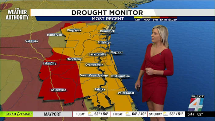 News4JAX Meteorologist Katie Garner highlights fire danger and rain relief