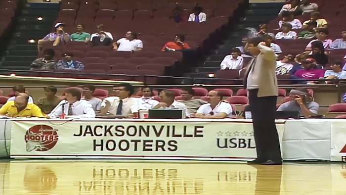 Rex Morgan coaching the Jacksonville Hooters