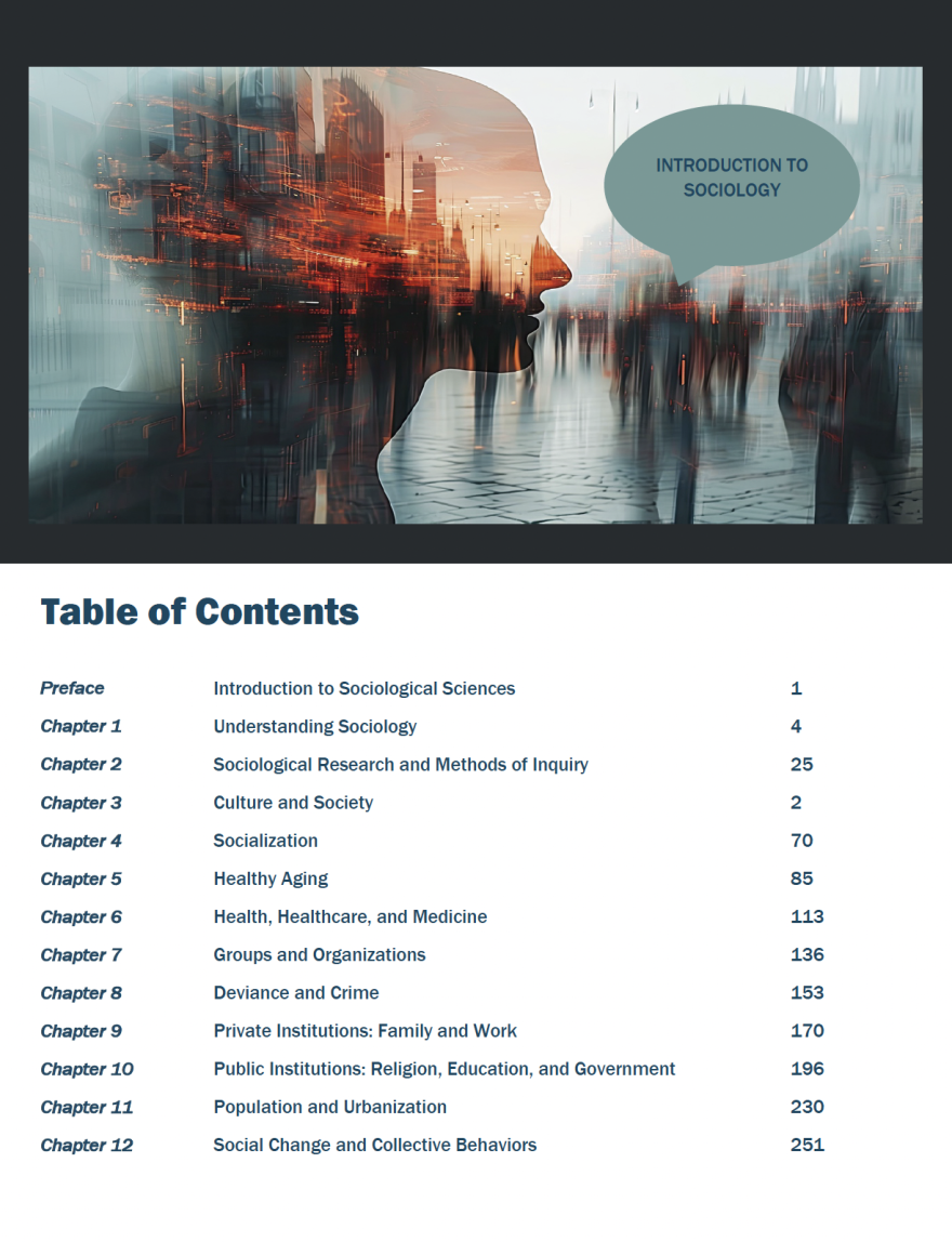The new state-mandated Introduction to Sociology textbook was modified from an open-sourced textbook.
