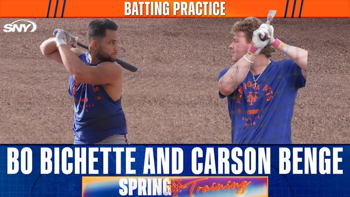 Bo Bichette and Carson Benge take batting practice in PSL | Mets Spring Training