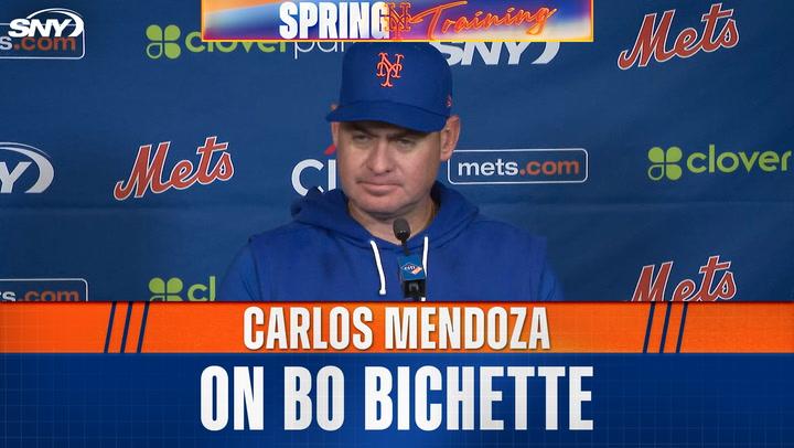 Mets manager Carlos Mendoza on working with Bo Bichette at third base