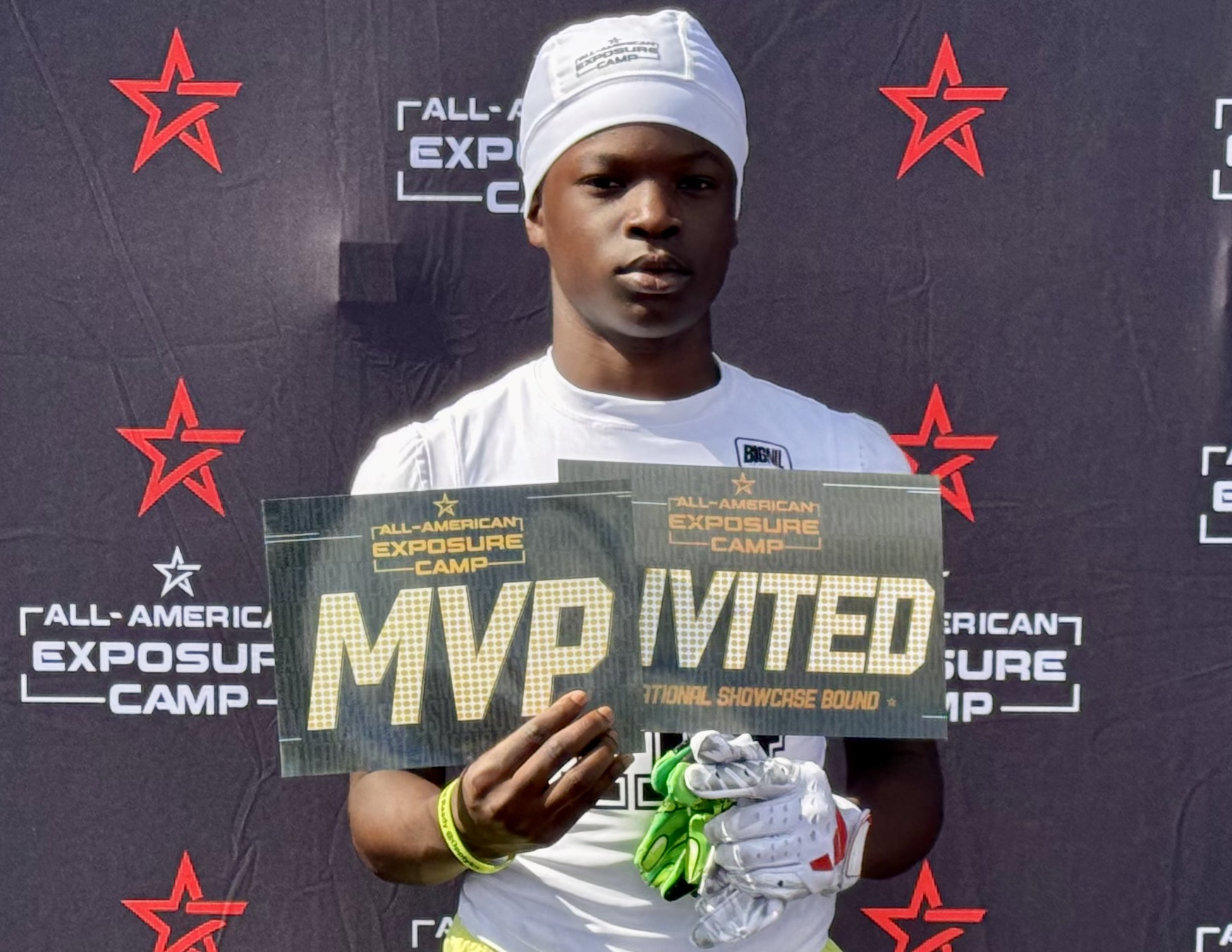 MIddle school wide receiver/defensive backs MVP Deandre Hartsfield of Sanford...