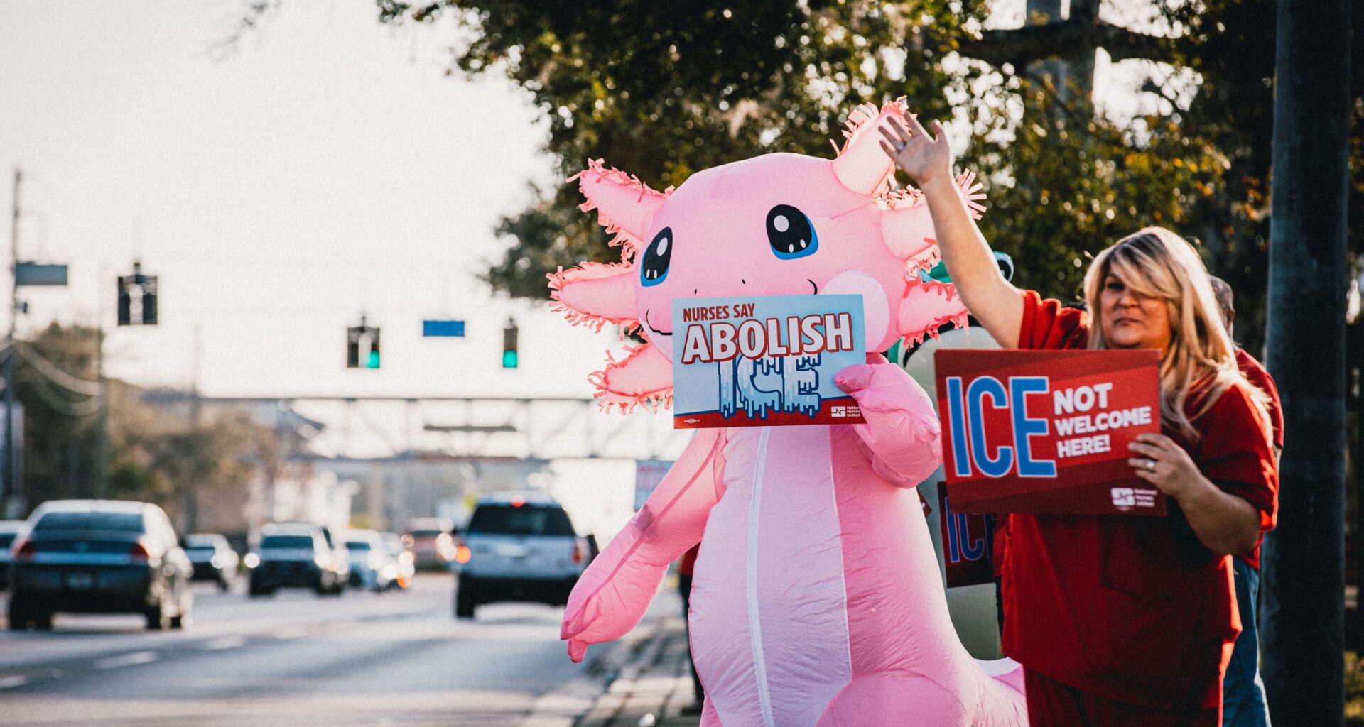 Union nurses protest ICE in Largo [Photos]