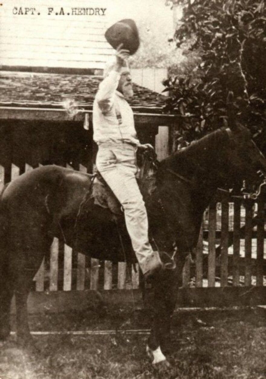 Captain F.A. Hendry on horseback