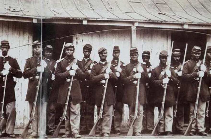 Historic photograph depicting some of the Union soldiers who repelled the Confederate attack on Fort Myers on February 20, 1865.