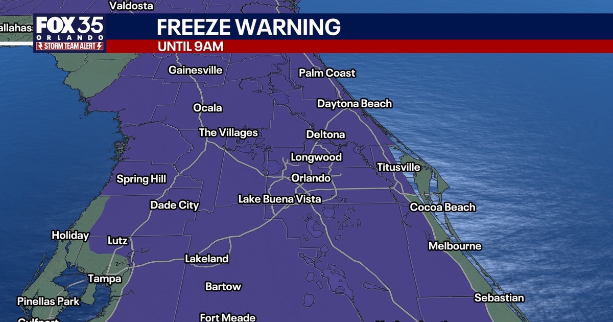 Orlando weather: Cold blast hits Central Florida; freeze warning in effect