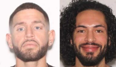 (L-R): Suspect Jean Gabriel Borja Gil De La Madr has been charged with the murder of Julien Emmanuel Cruz.