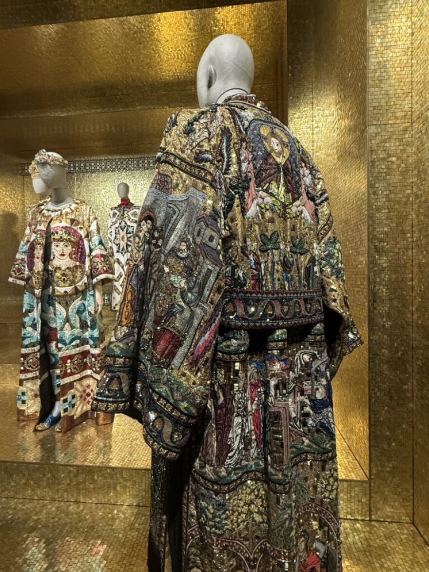 A mosaic-like embroidered jacket required the constant work of five artisans over seven months and is in the exhibition “From the Heart to the Hands: Dolce&Gabbana” now at ICA Miami through June.