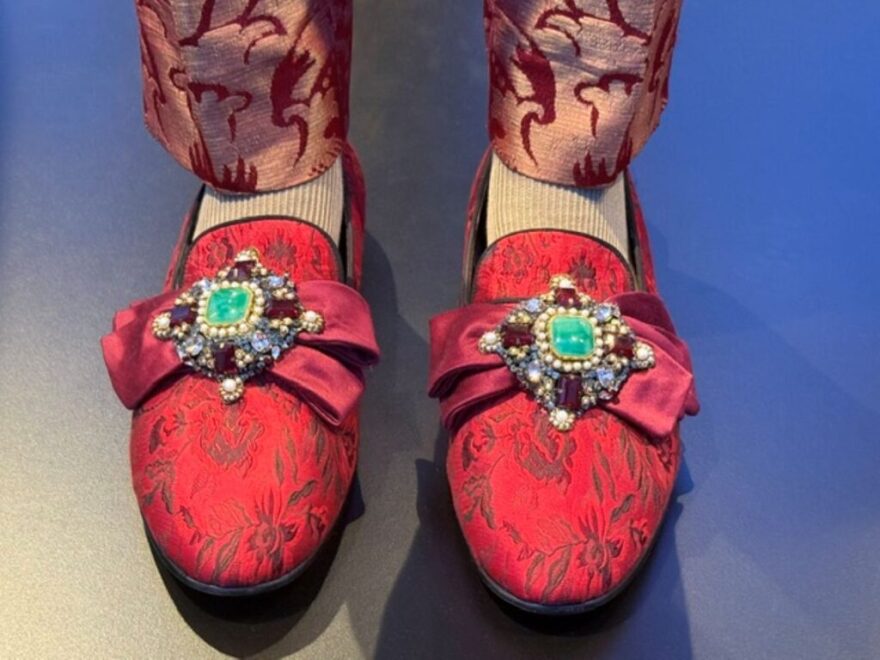 Every detail is carefully curated in “From the Heart to the Hands: Dolce & Gabbana,” including a gentleman’s silk shoes.