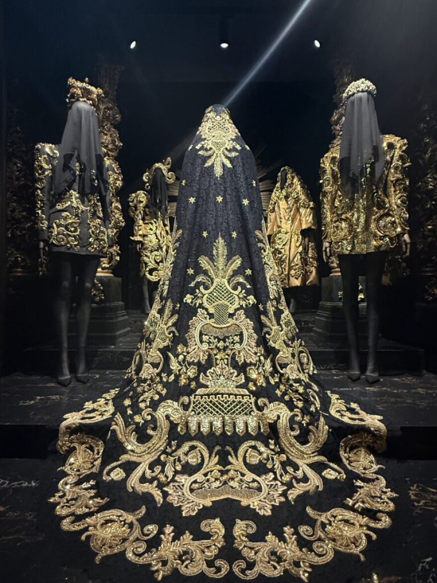 A gilt chapel setting and the clothing within nods to Italy’s Catholic traditions in “From the Heart to the Hands: Dolce&Gabbana,” an exhibition at ICA Miami.