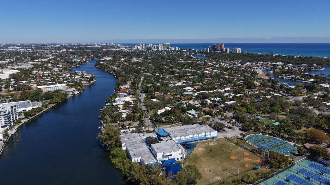An aerial view of the Coral Ridge neighborhood of Fort Lauderdale looking north from George English Park. New affordable housing bills being considered by state legislators could bring drastic changes to neighborhoods across the state, critics say.