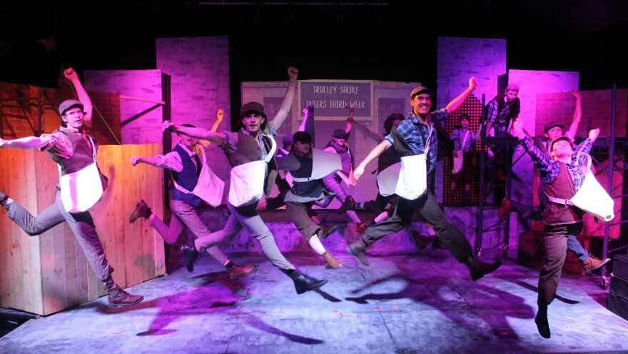 'Newsies' is distinguished by exceptional vocals, gymnastic dance numbers and a terrific mostly male cast.