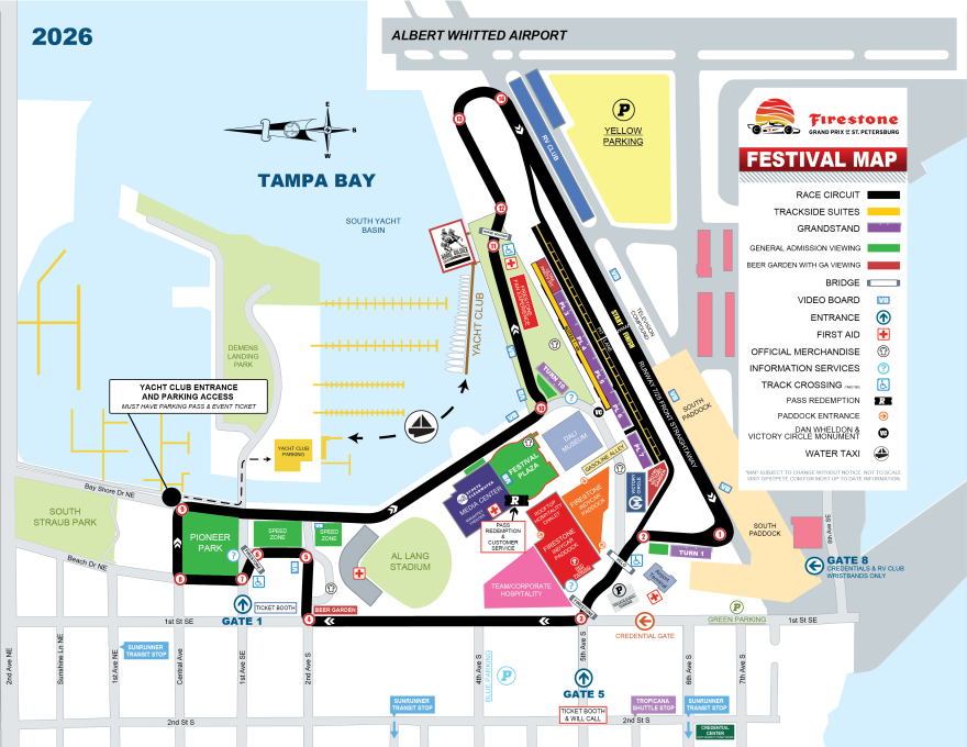 map of the race course for st pete grand prix 2026