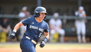 Cece Smith pitching at the GW Softball Field