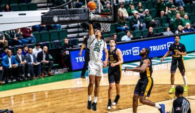 Anton Bonke and Spencer Elliott celebrate Charlotte's win over North Texas