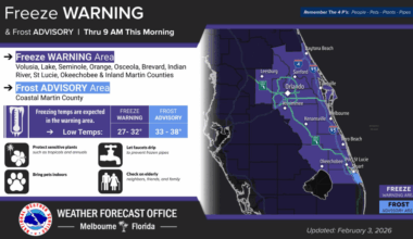 Freeze and frost warnings combined with cold advisory for Tuesday forecast – Orlando Sentinel