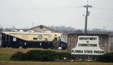 A sign that says Department of Corrections Florida State Prison is seen outside the facility where Juan Carlos Chavez was ...