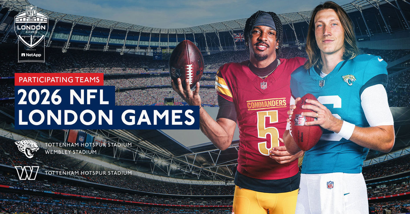 Jacksonville Jaguars and Washington Commanders to Play in 2026 NFL London Games