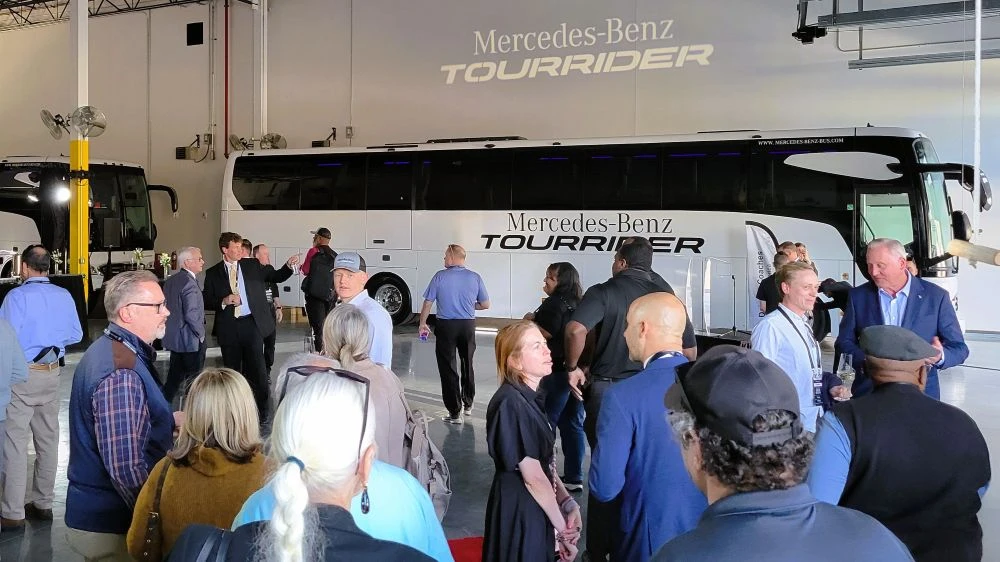 A Daimler Tourrider bus at the new Jacksonville company headquarters.