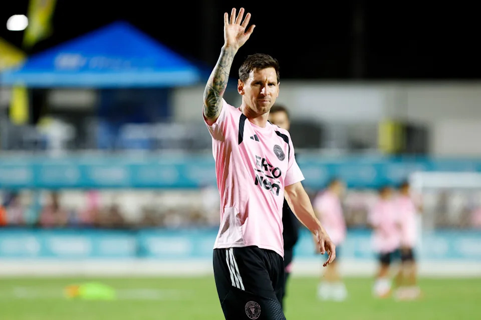 Lionel Messi of Inter Miami waves during a training session at Estadio Juan Ramón Loubriel on February 25, 2026 in Bayamon, Puerto Rico. (Photo by Leopoldo Smith/Getty Images)Photo by Leopoldo Smith&sol;Getty Images