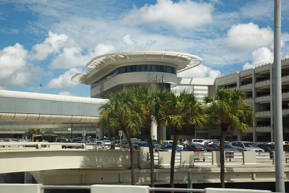 The Detail of the modern architecture of the Miami International Airport, Miami, Florida, USA