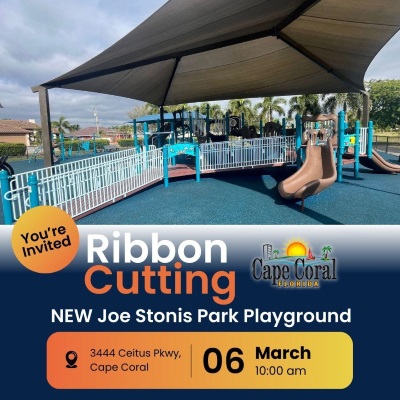 Joe Stonis Park Playground Ribbon Cutting Set for March 6