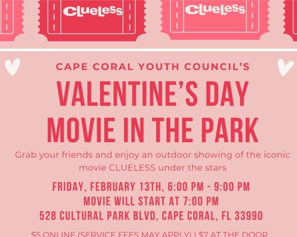 Cape Coral Youth Council Hosts Valentine’s Day “Movie in the Park” Featuring Clueless