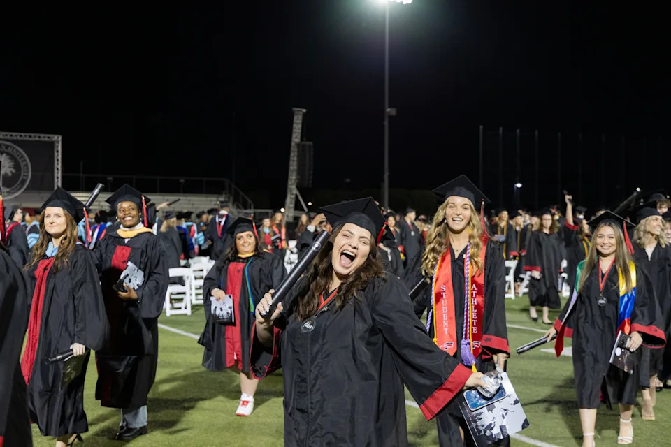 Southeastern graduates celebrate during Fall 2024 graduation ceremonies.