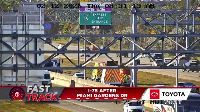 1 airlifted, 2 others hurt after crash on I-75 in NW Miami-Dade; SB express lanes closed near Miami Gardens Drive - WSVN 7News | Miami News, Weather, Sports