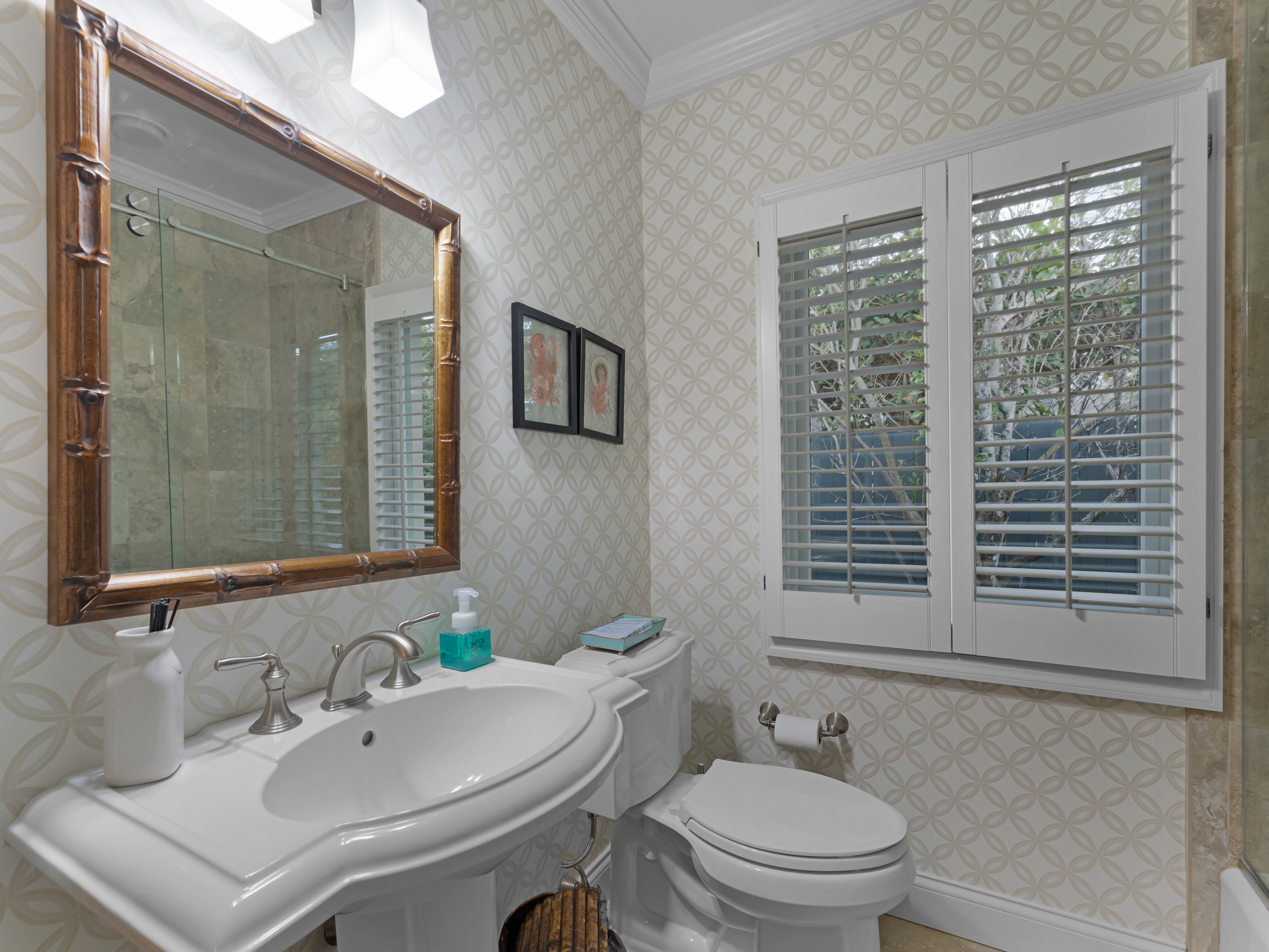 One of the bathrooms in the house at 1120 Palmer...